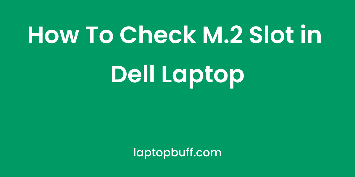 How To Check M.2 Slot in Dell Laptop
